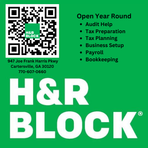 Cartersville Georgia H&R Block is a proud sponsor of EVHS