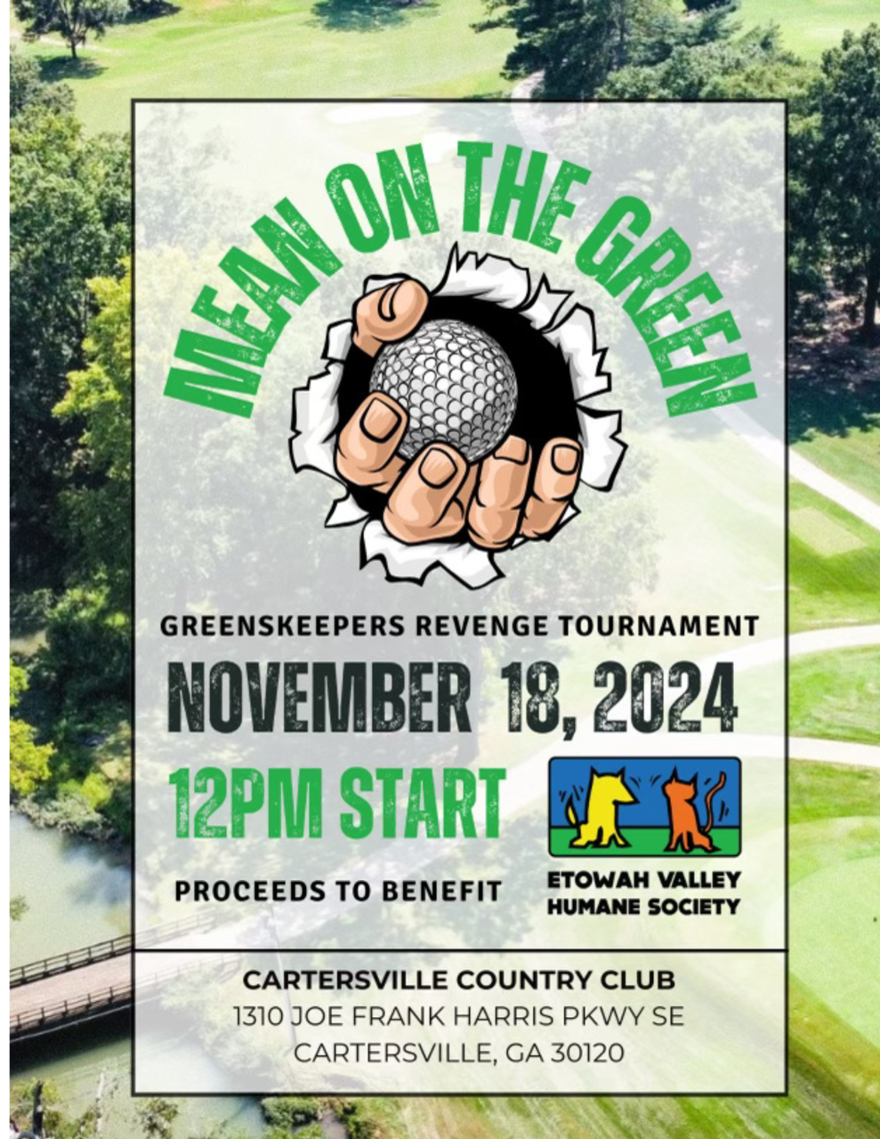 Mean on the Green Greenskeepers Revenge Golf Tournament Fundraiser for Etowah Valley Humane Society